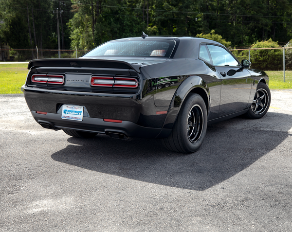 STREET DRAG PACK RACE FRONT & REAR DRAG PACK V-STAR WHEELS 17x11 (+2 OFFSET) & 18X5 5X115 (-30 OFFSET) FOR 2019-2020 WIDEBODY DODGE CHARGER, CHALLENGER, DEMON INCLUDING SRT 392 & HELLCAT, WILL FIT DEMON 170 // PART # VWST032 & VWST064