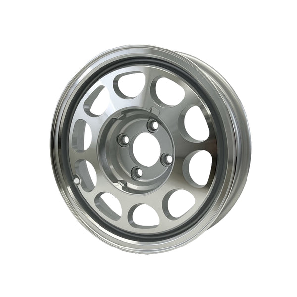 FRONT DRAG RACE 4 LUG 10 HOLE PHONE DIAL WHEEL 15x3.5 4x108 -13 OFFSET (1.75" BACKSPACING) 1979-1993 FORD MUSTANG GT LX 5.0 FOX BODY BLACK or SILVER // PART # VWPD001 OR VWPD002