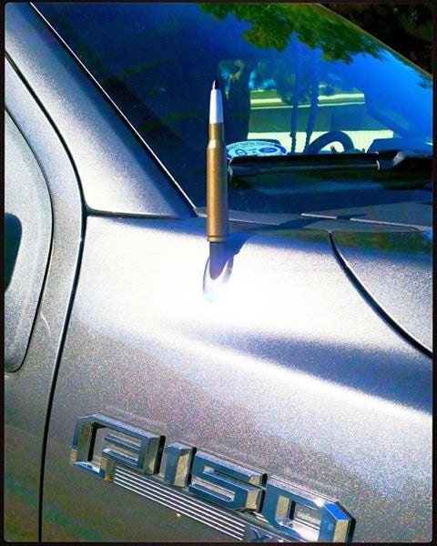 1 PIECE 50 CALIBER CAL BULLET STYLE ALUMINUM SHORT ANTENNA KIT BRONZE/SILVER/BLACK 5.5" INCHES LONG // PART # SA033BC