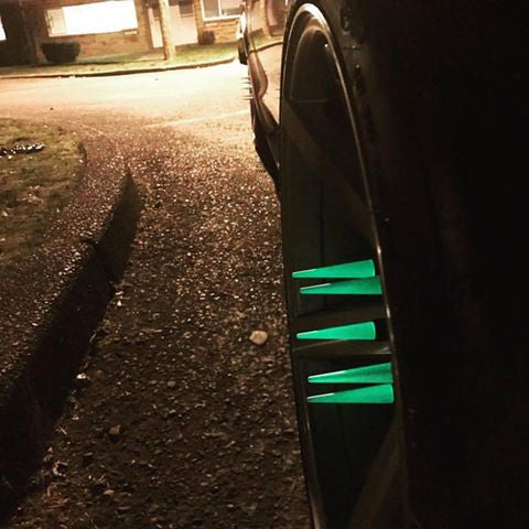 1/2-20 112MM LONG CNC MACHINED FORGED STEEL STANDARD SPIKE LUG NUTS WITH ANODIZED ALUMINUM CAP 46-17 JEEP CJ, TJ, WRANGLER 79-14 FORD MUSTANG // CAP: 16MM DIAMETER 73MM HEIGHT PART # LGC002