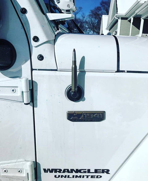 1 PIECE 50 CALIBER CAL BULLET STYLE ALUMINUM SHORT ANTENNA KIT BRONZE/SILVER/BLACK 5.5" INCHES LONG // PART # SA033BC