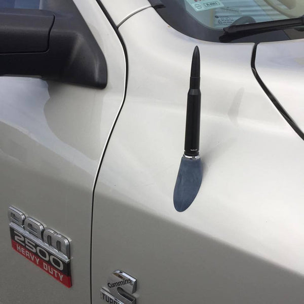 1 PIECE 50 CALIBER CAL BULLET STYLE ALUMINUM SHORT ANTENNA KIT BLACK 5.5" INCHES LONG // PART # SA033BK