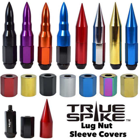 LUG NUT SLEEVE COVERS 51 MM LONG ROUND MANY FINISHES TO CHOOSE // PART # LGS002