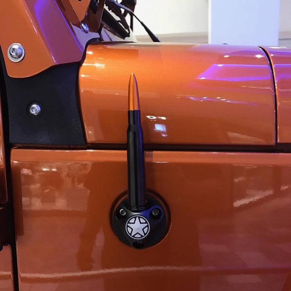 07-20 JEEP WRANGLER & UNLIMITED JK and 2020 + JEEP GLADIATOR BILLET ALUMINUM ANTENNA HOUSING COVER: BLACK CHROME GUN METAL OR RED // PART # BAH001