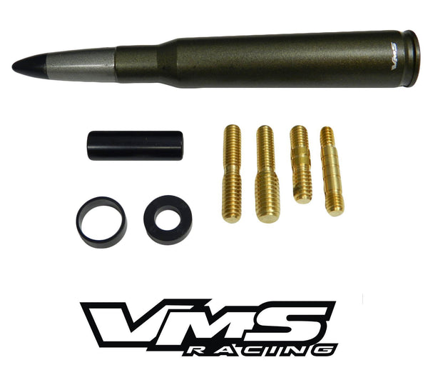 1 PIECE 50 CALIBER CAL BULLET STYLE ALUMINUM SHORT ANTENNA KIT BRONZE/SILVER/BLACK 5.5" INCHES LONG // PART # SA033BC
