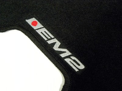 CUSTOM FIT FLOOR MATS 01-05 HONDA CIVIC EM2 LOGO COLORS: BLACK or RED