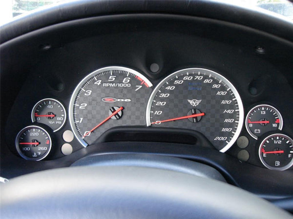 97-04 CHEVROLET CORVETTE C5 GAUGE SURROUND BEZELS 6 PIECE KIT IN SILVER // PART # SRC5MS