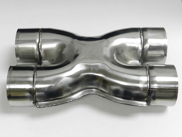UNIVERSAL  X PIPE STAINLESS STEEL CUSTOM EXHAUST CROSSOVER 3" INCH CHROME