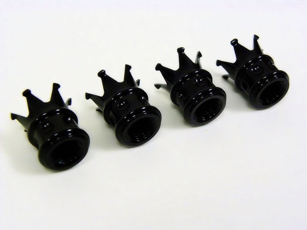CROWN KING BILLET ALUMINUM AIR VALVE STEM CAP KIT AVAILABLE IN BLACK, CHROME, RED, BLUE, GOLD or PURPLE // PART # WVC007 WVC008