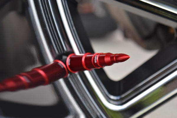 UNIVERSAL BULLET BILLET ALUMINUM AIR TIRE RIM WHEEL VALVE STEM CAP COVER KIT AVAILABLE IN MANY COLORS // PART # WVC005 WVC006