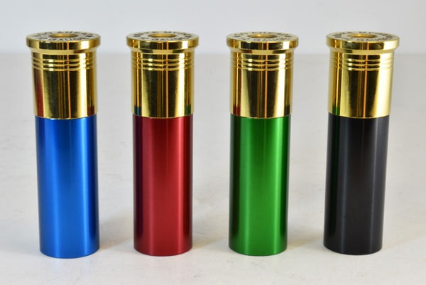14X1.5 MM 127MM LONG SHOTGUN SHELL FORGED STEEL "GO AHEAD MAKE MY DAY" LUG NUTS WITH ANODIZED ALUMINUM CAP 00- UP CHEVROLET SILVERADO TAHOE GMC SIERRA 12-UP DODGE RAM 15-UP F150 // CAP: 20MM DIAMETER 76MM HEIGHT PART # LGC039/40/41/42