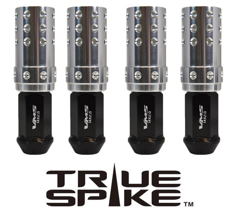 14X1.5 MM 101MM LONG MUZZLE BRAKE FORGED STEEL LUG NUTS WITH ANODIZED ALUMINUM CAP 00- UP CHEVROLET SILVERADO TAHOE GMC SIERRA 12-UP DODGE RAM 15-UP F150 // CAP: 25MM DIAMETER 51MM HEIGHT PART # LGC051