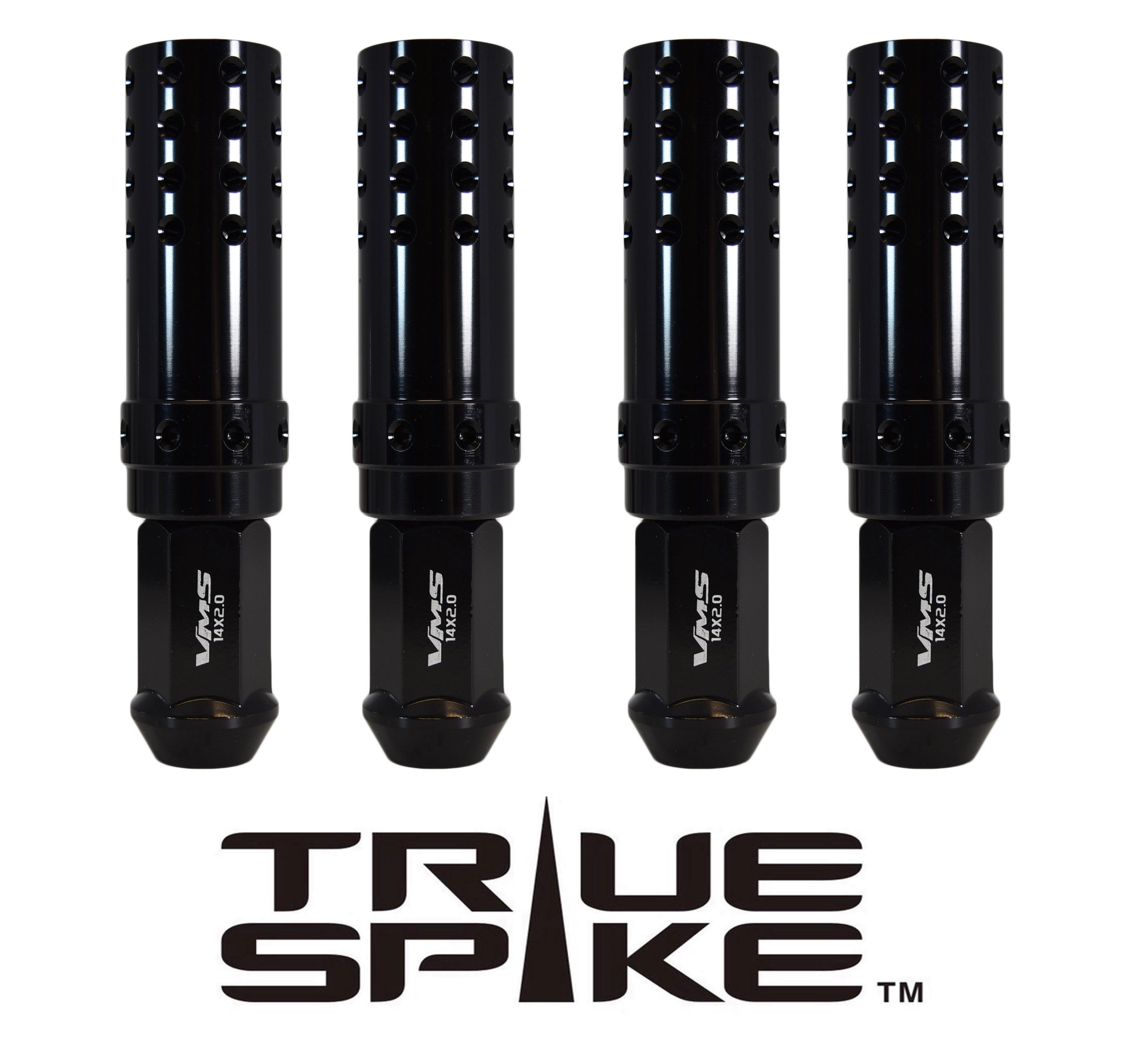 1/2-20 112MM LONG MUZZLE BRAKE FORGED STEEL LUG NUTS WITH ANODIZED ALUMINUM CAP 46-17 JEEP CJ, TJ, WRANGLER 79-14 FORD MUSTANG // CAP: 25MM DIAMETER 73MM HEIGHT PART # LGC052