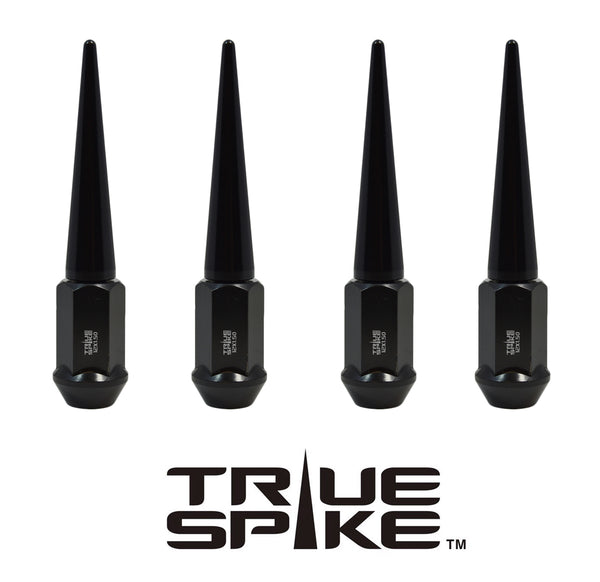 1/2-20 112MM LONG CNC MACHINED FORGED STEEL STANDARD SPIKE LUG NUTS WITH ANODIZED ALUMINUM CAP 46-17 JEEP CJ, TJ, WRANGLER 79-14 FORD MUSTANG // CAP: 16MM DIAMETER 73MM HEIGHT PART # LGC002