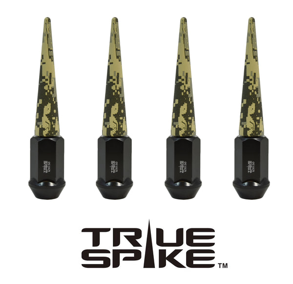 1/2-20 112MM LONG CNC MACHINED FORGED STEEL STANDARD SPIKE LUG NUTS WITH ANODIZED ALUMINUM CAP 46-17 JEEP CJ, TJ, WRANGLER 79-14 FORD MUSTANG // CAP: 16MM DIAMETER 73MM HEIGHT PART # LGC002