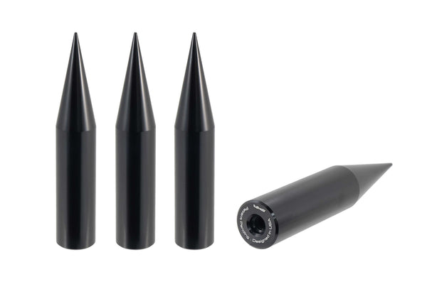 SPIKE 2ND DESIGN "BIG FAT SPIKE" 5.5 INCHES LONG LUG NUT CAPS CNC MACHINED BILLET ALUMINUM, MANY FINISHES TO CHOOSE FROM // DIAMETER: 25MM LENGTH: 136MM PART # LGC015