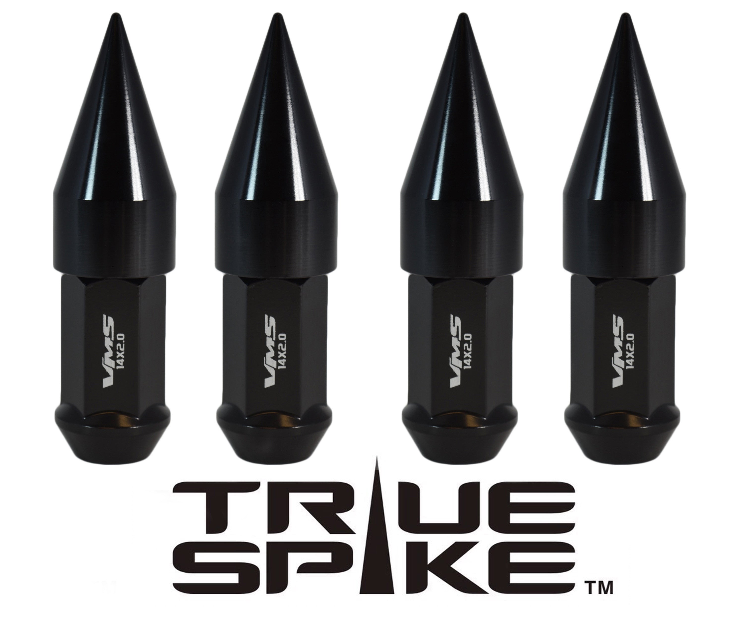 1/2-20 89MM LONG EXTENDED 2ND DESIGN SPIKE (25MM DIAMETER) STEEL LUG NUTS ANODIZED ALUMINUM CAPS 46-17 JEEP CJ, TJ, WRANGLER 79-14 FORD MUSTANG // 25MM CAP DIAMETER 51MM CAP LENGTH PART NUMBER LGC021