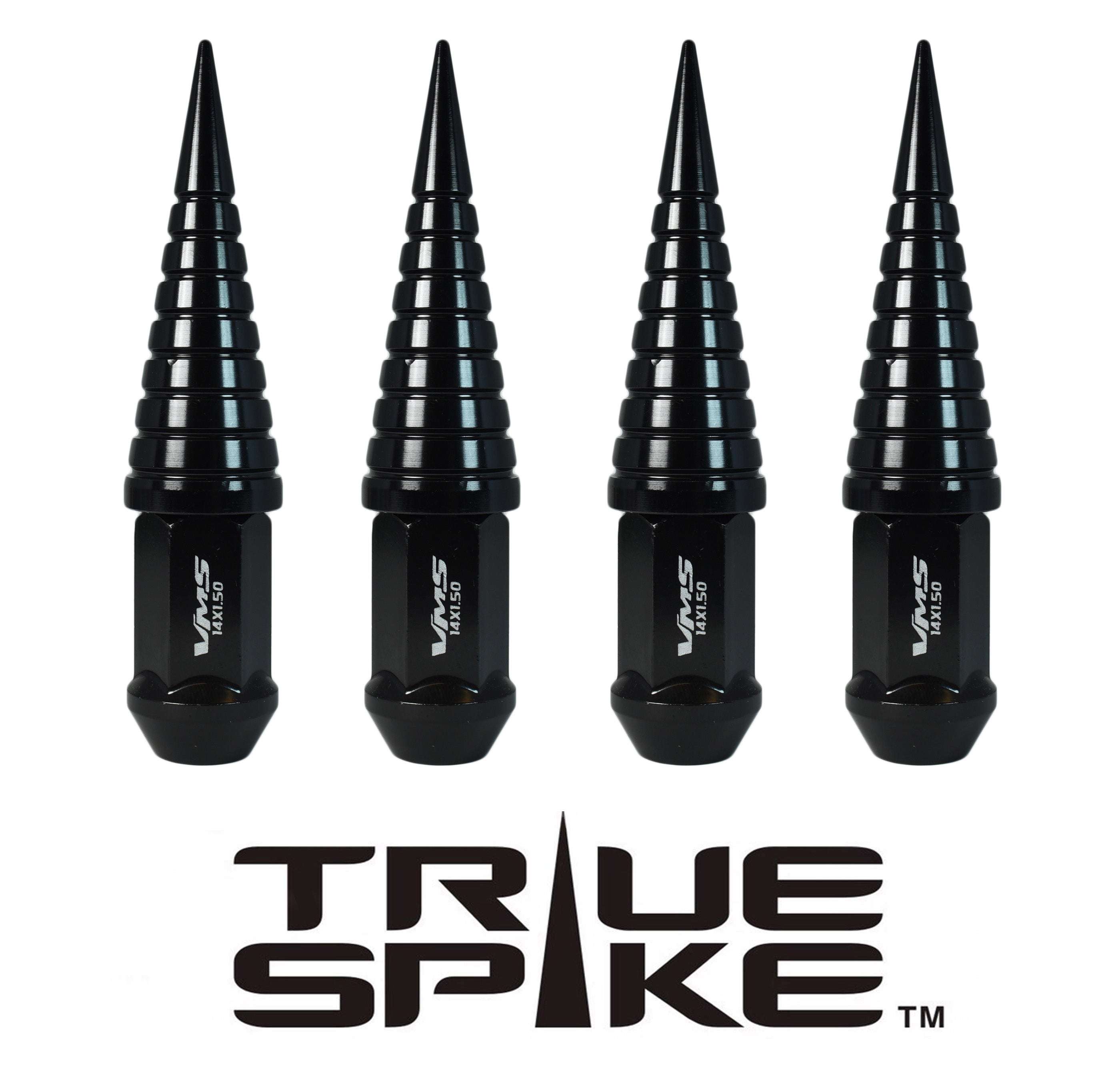 14X1.5 MM 124MM LONG CNC FORGED STEEL LUG NUTS ANODIZED ALUMINUM SPIRAL SPIKE (25MM DIAMETER) CAPS TRUCK LENGTH 00- UP CHEVROLET SILVERADO TAHOE GMC SIERRA 12-UP DODGE RAM 15-UP F150 // 25MM CAP DIAMETER 73MM CAP LENGTH PART # LGC026