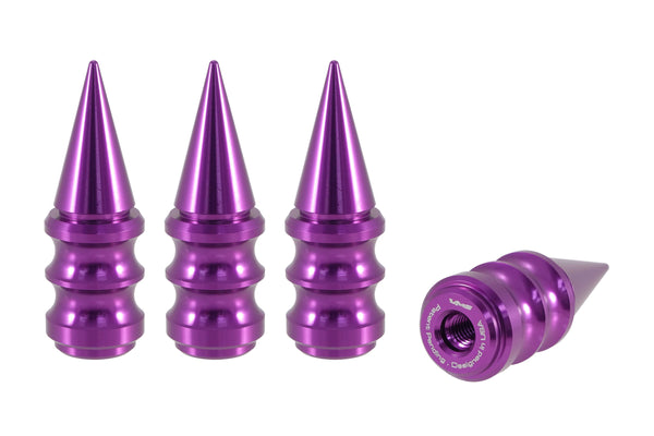 RIBBED SPIKE LUG NUT CAPS CNC MACHINED BILLET ALUMINUM, MANY FINISHES TO CHOOSE FROM // DIAMETER: 25MM LENGTH: 73MM PART # LGC029