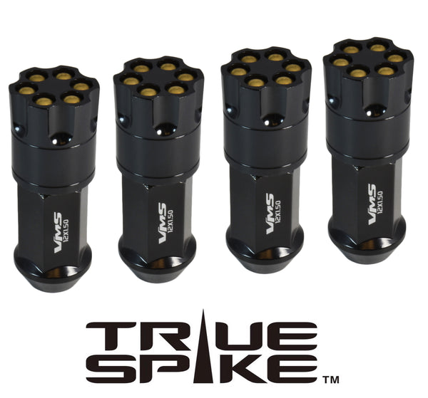 14X1.5 MM 81MM LONG REVOLVER BULLETS FORGED STEEL LUG NUTS WITH ANODIZED ALUMINUM CAP 00- UP CHEVROLET SILVERADO TAHOE GMC SIERRA 12-UP DODGE RAM 15-UP F150 // CAP: 25MM DIAMETER 30MM HEIGHT PART # LGC045