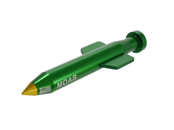 1 PIECE MOAB MOTHER OF ALL BOMBS BULLET STYLE ALUMINUM SHORT ANTENNA KIT WHITE, BLACK, GREEN, GUN METAL OR RED FINISH 5.5" INCHES LONG // PART # SA113