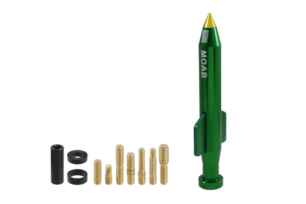 1 PIECE MOAB MOTHER OF ALL BOMBS BULLET STYLE ALUMINUM SHORT ANTENNA KIT WHITE, BLACK, GREEN, GUN METAL OR RED FINISH 5.5" INCHES LONG // PART # SA113