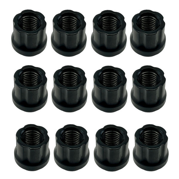 STREET/STRIP OPEN END SPLINE FORGED STEEL LUG NUTS FOR VMS RACING WHEELS 60 DEGREE BULGE ACORN SET OF 20