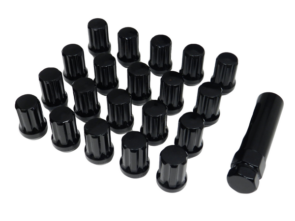 STREET/STRIP CLOSED END SPLINE FORGED STEEL LUG NUTS FOR VMS RACING WHEELS 60 DEGREE BULGE ACORN SET OF 20