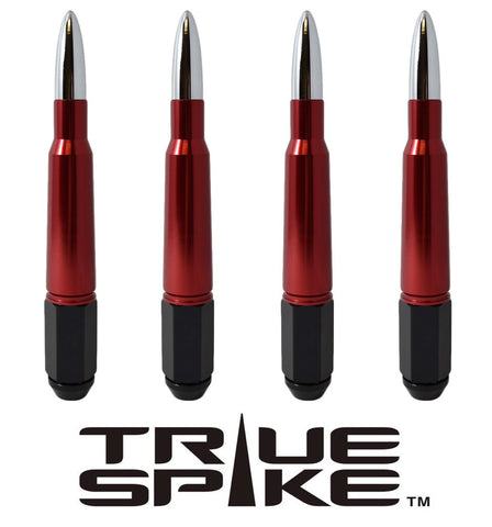 9/16-18 187 MM 7.5 INCHES LONG FORGED STEEL LUG NUTS 50 CALIBER CAL BMG BULLET SPIKE ALUMINUM CAP 65-87 CHEVROLET (8 LUG) C20 C30 K20 K30  GMC 02-11 DODGE RAM 80-98 FORD F250 F350 FOR 8 LUG WHEELS 32 PIECES // CAP: 25MM DIAMETER 136MM HEIGHT PART # LGC008