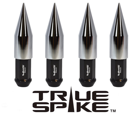 14x1.5 MM 124MM LONG EXTENDED 2ND DESIGN SPIKE (25MM DIAMETER) STEEL LUG NUTS ANODIZED ALUMINUM CAPS TRUCK LENGTH 00- UP CHEVROLET SILVERADO TAHOE GMC SIERRA 12-UP DODGE RAM 15-UP F150 // 25MM CAP DIAMETER 73MM CAP LENGTH PART NUMBER LGC025