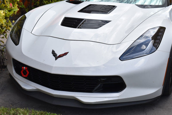 2014-2019 Chevrolet Corvette Racing Tow Hook Hooks C7 Z06 ZR1 Stingray Gran Sport Drag Race Oval Track Available in Red or Black // Part # THC7F and THC7R
