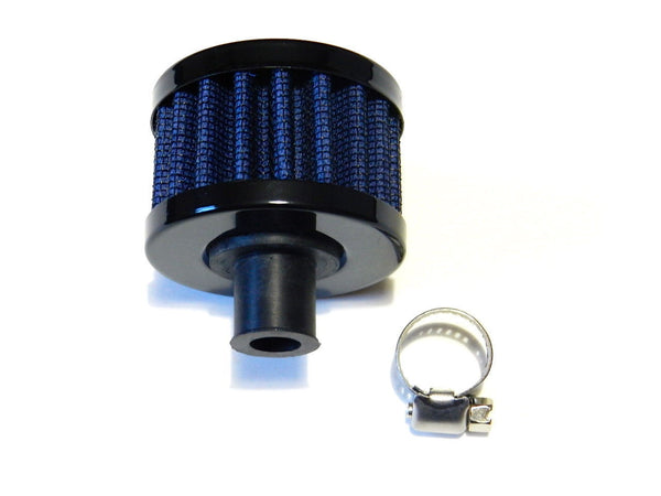 UNIVERSAL VALVE COVER AIR FILTER BREATHER WITH CLAMP 9MM RED OR BLUE // PART NUMBER AFB001
