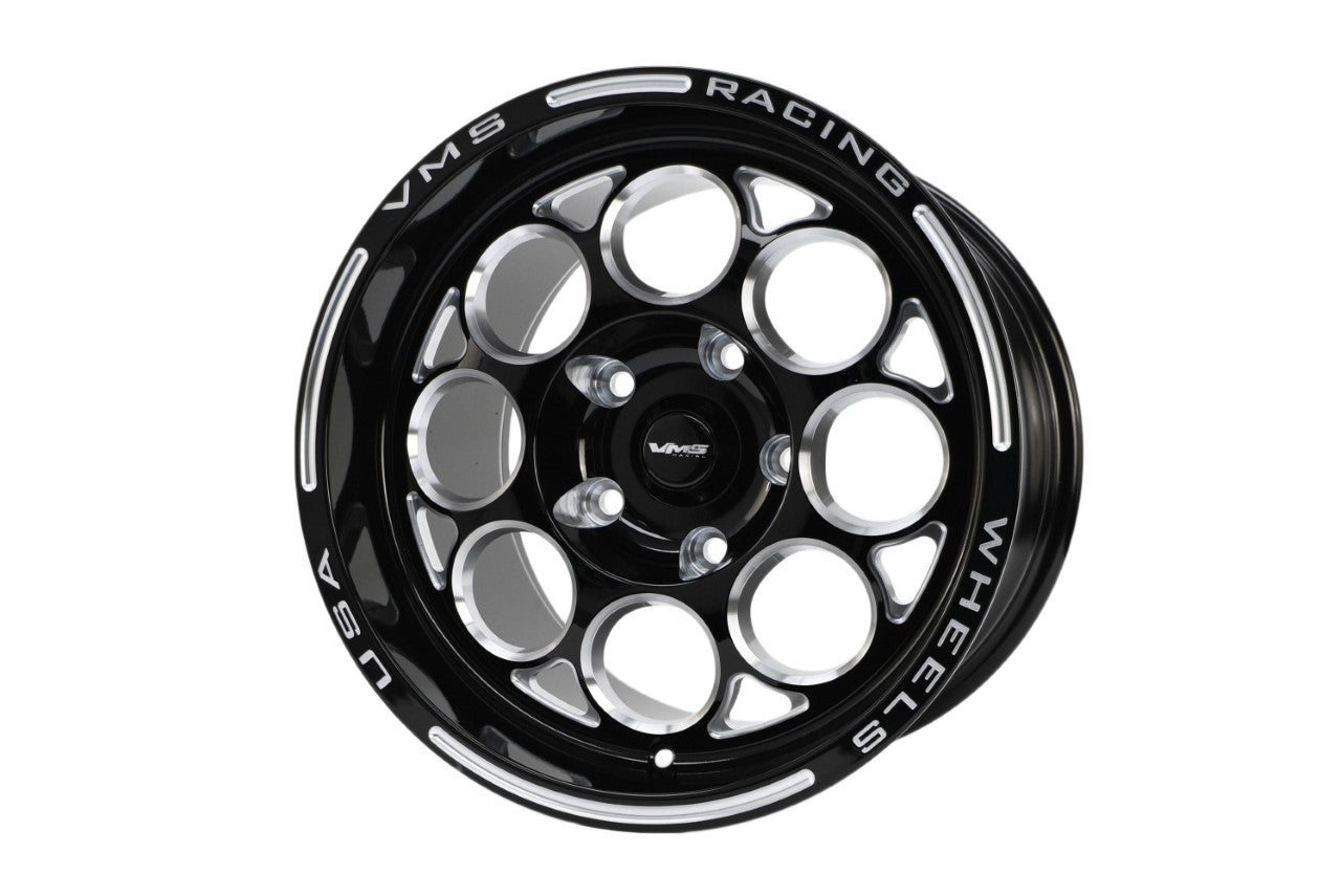 STREET OR DRAG RACE 5 LUG MODULO WHEEL 15x10 5X115 30 OFFSET (6.7" BACKSPACING) 09-22 DODGE CHALLENGER/CHARGER WITH REAR BRAKE CONVERSION TO USE 15" WHEELS// PART # VWMO015