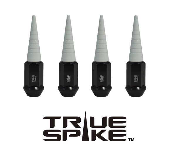 1/2-20 89MM LONG CNC MACHINED FORGED STEEL EXTENDED SPIRAL SPIKE LUG NUTS WITH ANODIZED ALUMINUM // CAP: 16MM DIAMETER 51MM HEIGHT PART NUMBER LGC006