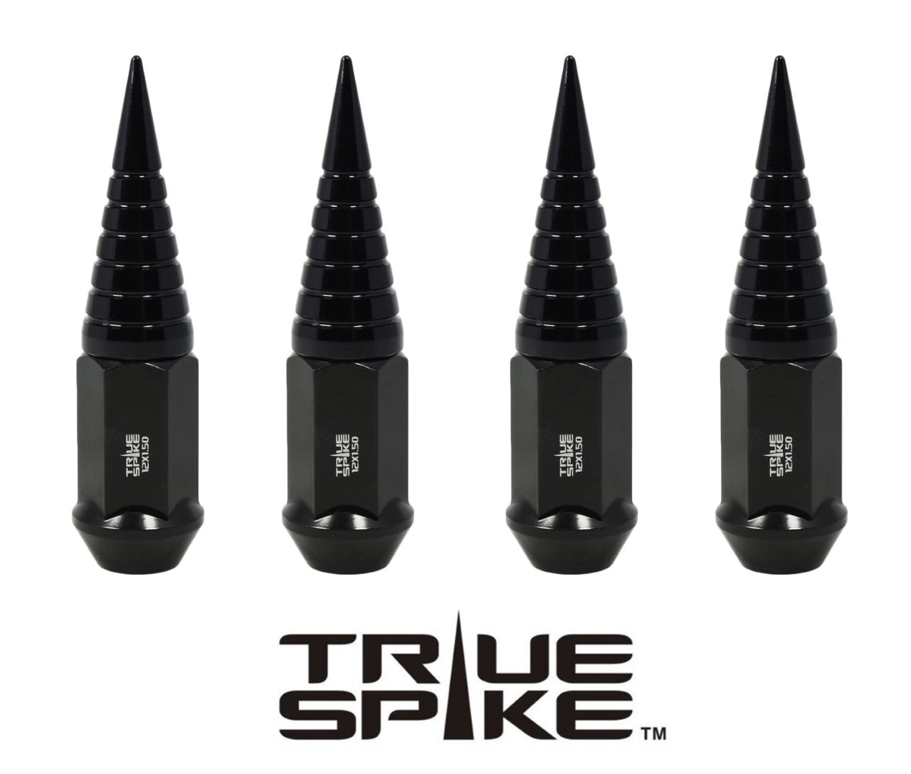 14x1.5 MM 101MM LONG 20MM WIDE SPIRAL SPIKES STEEL LUG NUTS ANODIZED ALUMINUM CAPS 00- UP CHEVROLET SILVERADO TAHOE GMC SIERRA 12-UP DODGE RAM 15-UP F150 // 20MM CAP DIAMETER 51MM CAP LENGTH PART # LGC036