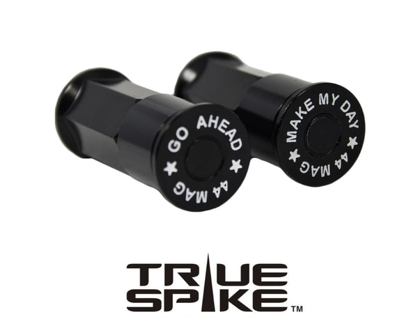 14X1.5 MM 73 MM LONG FORGED STEEL "GO AHEAD MAKE MY DAY" LUG NUTS WITH ANODIZED ALUMINUM CAP 00- UP CHEVROLET SILVERADO TAHOE GMC SIERRA 12-UP DODGE RAM 15-UP F150 // CAP: 20MM DIAMETER 22MM HEIGHT PART # LGC013 & LGC014