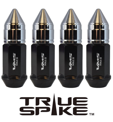 1/2-20 71MM LONG APOLLO SPIKE FORGED STEEL LUG NUTS WITH ANODIZED ALUMINUM CAP 46-17 JEEP CJ, TJ, WRANGLER 79-14 FORD MUSTANG // CAP: 20MM DIAMETER 30MM HEIGHT PART # LGC044