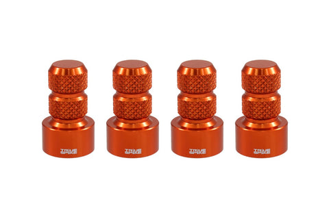 UNIVERSAL TPMS (TIRE PRESSURE MONITORING SYSTEM) KNURLED BILLET ALUMINUM AIR TIRE RIM WHEEL VALVE STEM CAP COVER KIT AVAILABLE IN MANY COLORS // PART # WVC002