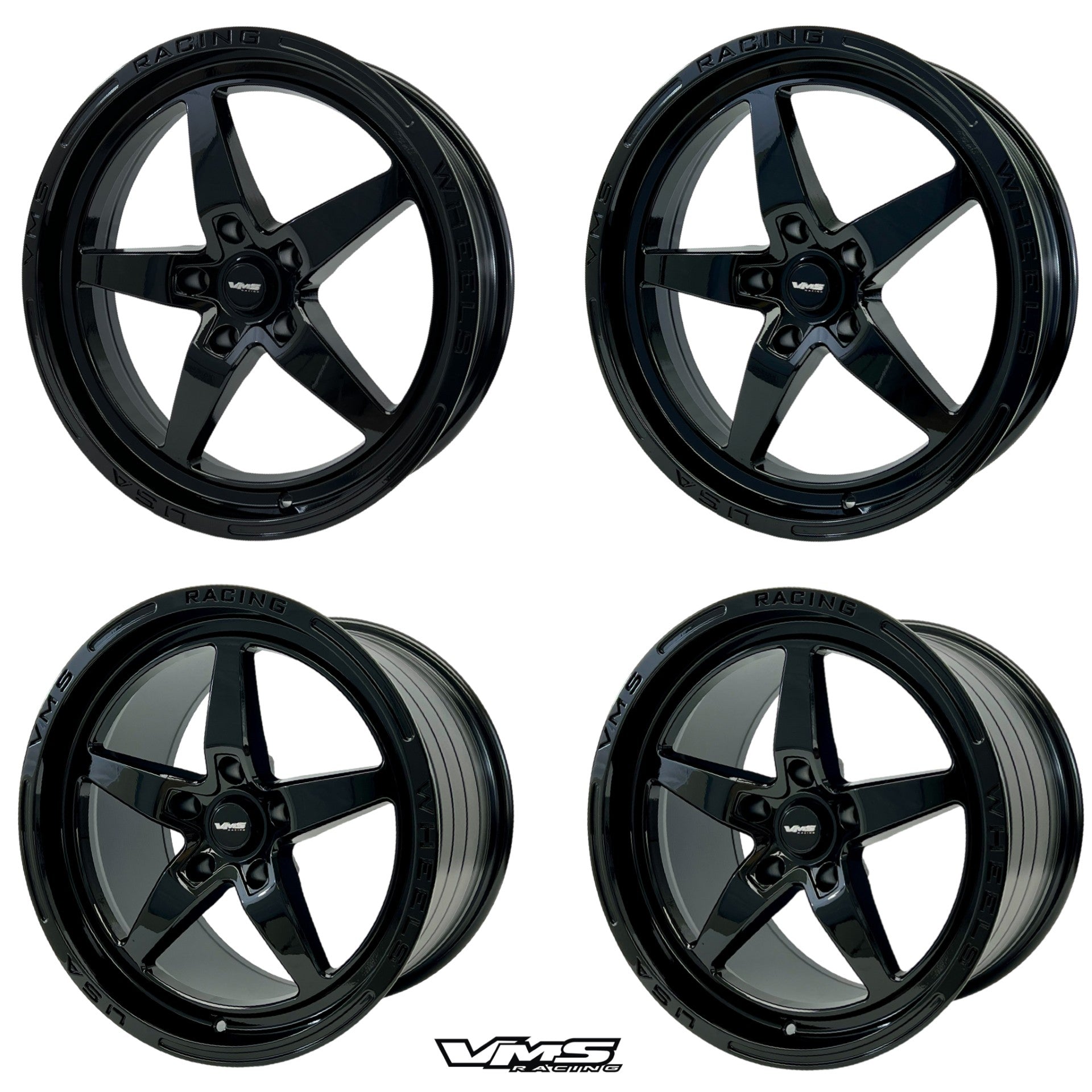 STREET DRAG RACE FRONT & REAR DRAG PACK V-STAR WHEELS 17x10 (30 OFFSET ...