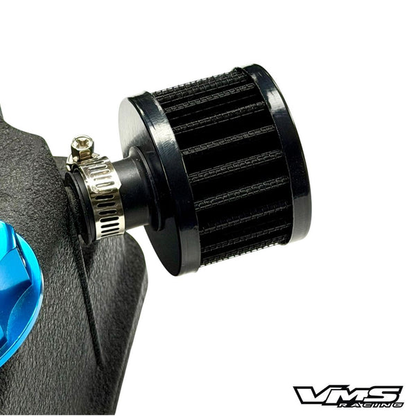 UNIVERSAL PUSH IN VALVE COVER AIR FILTER BREATHER WITH CLAMP 12MM RED BLUE or BLACK