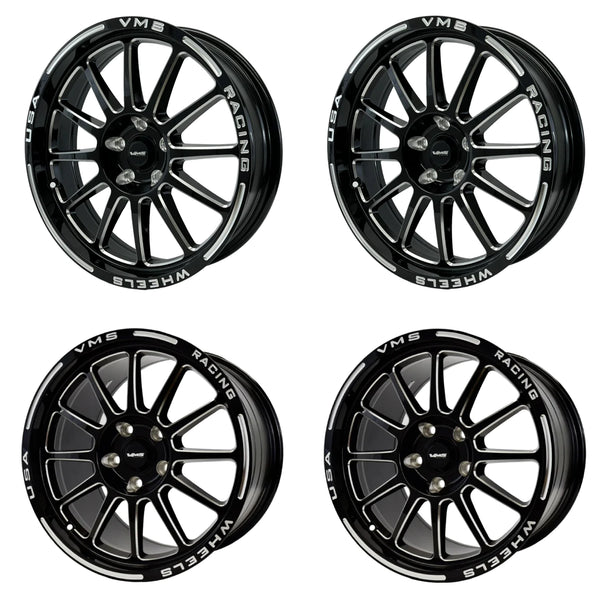 STREET DRAG RACE FRONT & REAR DRAG PACK BLACK HAWK WHEELS 17x10 STREET DRAG RACE FRONT & REAR DRAG PACK BLACK HAWK WHEELS 17x10