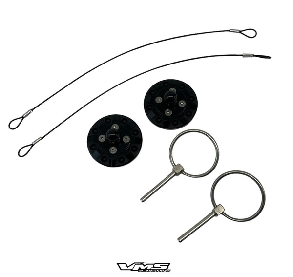 UNIVERSAL DUMMY FAKE RACING HOOD PIN APPEARANCE KIT FOR HOOD OR TRUNK // PART # HP0200