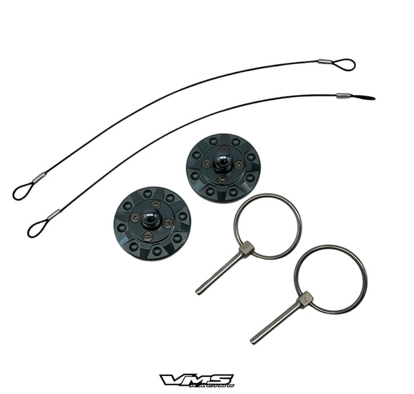 UNIVERSAL DUMMY FAKE RACING HOOD PIN APPEARANCE KIT FOR HOOD OR TRUNK // PART # HP0200