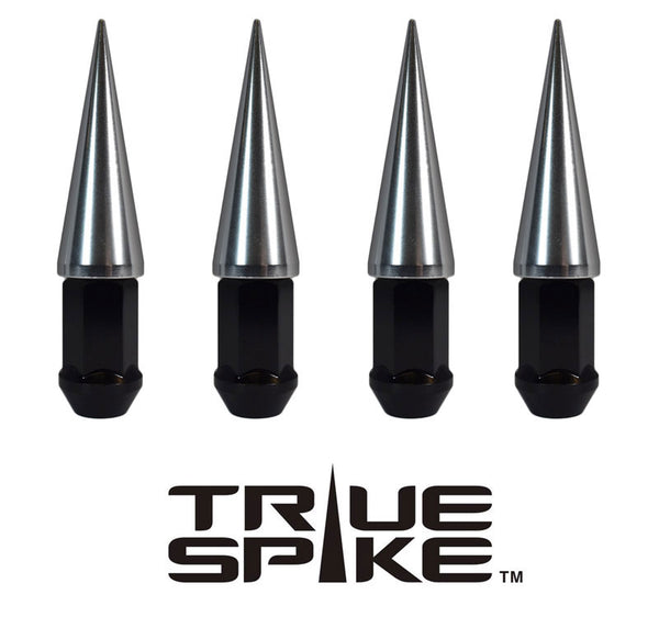 12X1.25 MM 112MM LONG CNC MACHINED FORGED STEEL EXTENDED SPIKE (25MM DIAMETER) LUG NUTS ANODIZED ALUMINUM CAPS // 25MM CAP DIAMETER 73MM CAP LENGTH PART NUMBER LGC024