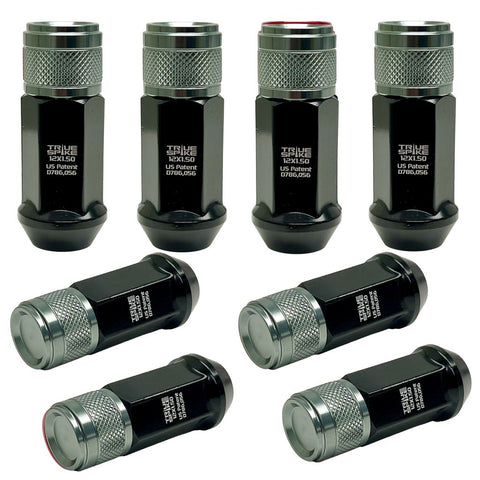 14x1.5 MM 57MM LONG CARS ONLY! NO TRUCKS! 20MM WIDE GEN 2 TUNER STYLE STEEL LUG NUTS ANODIZED ALUMINUM CAP 09-23 CHEVY CAMARO 15-25 FORD MUSTANG 06-23 DODGE CHARGER CHALLENGER 300 // 20MM CAP DIAMETER 17MM CAP LENGTH PART # LGC057