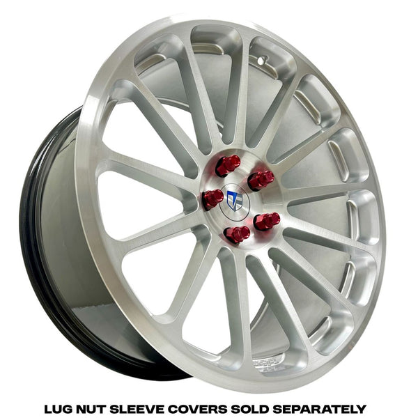 14x1.5 MM 68MM LONG 20MM WIDE GEN 2 TUNER STYLE STEEL LUG NUTS ANODIZED ALUMINUM CAP 00- UP CHEVROLET SILVERADO TAHOE GMC SIERRA 12-UP DODGE RAM 15-UP FORD F150 // 20MM CAP DIAMETER 17MM CAP LENGTH PART # LGC057