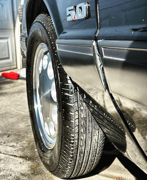 DRAG PACK STREET OR DRAG RACE 5 LUG 10 HOLE PHONE DIAL WHEELS 15x10 5X114.3 (5X4.5") 20 OFFSET (6.3" BACKSPACING) & 15x3.5 5X114.3 (5X4.5") -13 OFFSET (1.75" BACKSPACING) for 1979-1993 FORD MUSTANG GT LX SVO FOX BODY  BLACK or SILVER