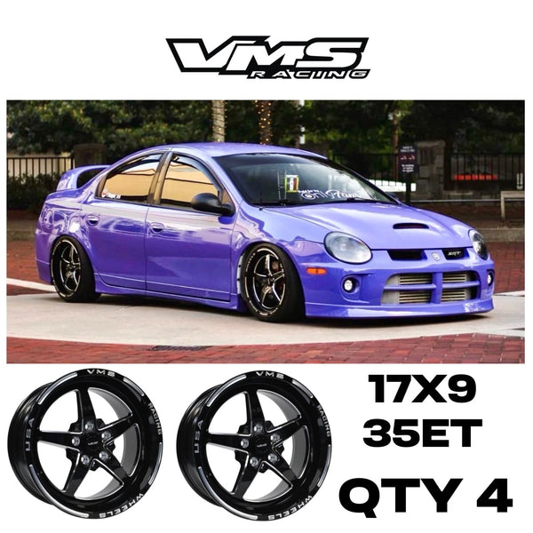 SET of 4 STREET DRAG RACE V-STAR WHEEL 17x9 5X100 35 OFFSET FOR 2003-2005 DODGE NEON SRT4 SRT-4 TURBO // PART # VWST011