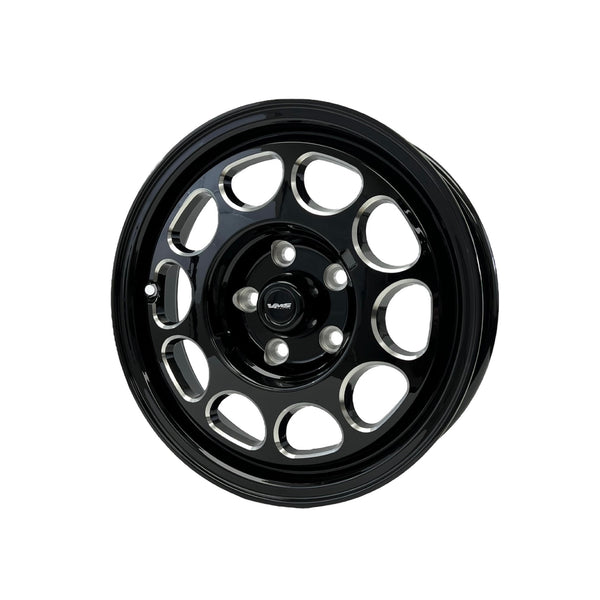 DRAG PACK STREET OR DRAG RACE 5 LUG 10 HOLE PHONE DIAL WHEELS 15x10 5X114.3 (5X4.5") 20 OFFSET (6.3" BACKSPACING) & 15x3.5 5X114.3 (5X4.5") -13 OFFSET (1.75" BACKSPACING) for 1979-1993 FORD MUSTANG GT LX SVO FOX BODY  BLACK or SILVER