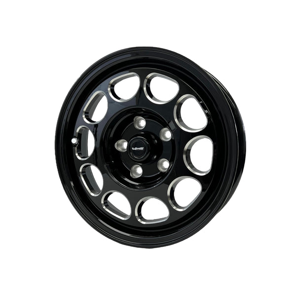 DRAG PACK STREET OR DRAG RACE 5 LUG 10 HOLE PHONE DIAL WHEELS 15x10 5X114.3 (5X4.5") 20 OFFSET (6.3" BACKSPACING) & 15x3.5 5X114.3 (5X4.5") -13 OFFSET (1.75" BACKSPACING) for 1979-1993 FORD MUSTANG GT LX SVO FOX BODY  BLACK or SILVER